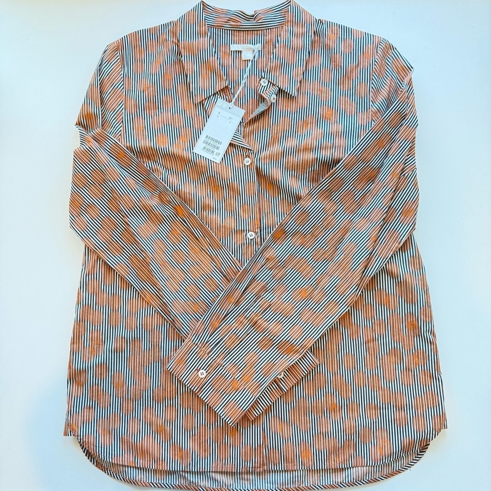 Striped Orange and White Men's Shirt